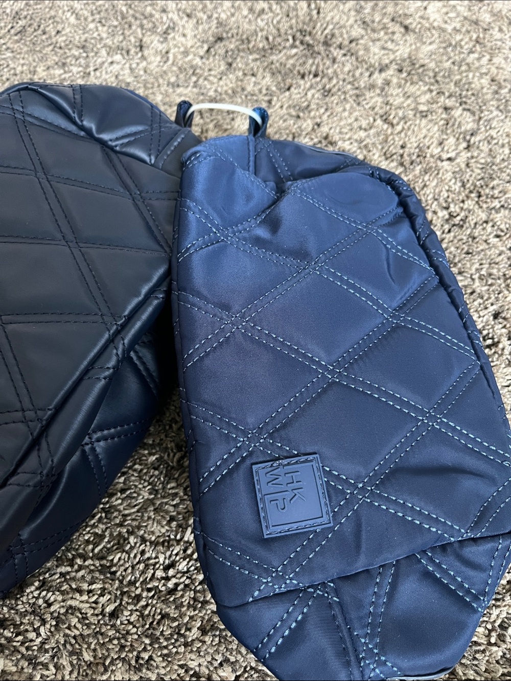 IHKWIP set of two Navy Quilted Cosmetic Pouch - unisex. New. Great gifts!